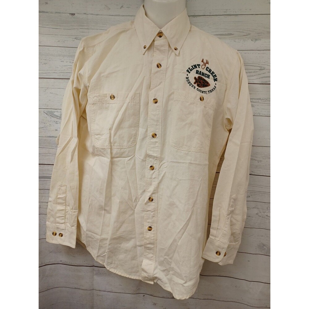 Cabela's Outdoor Gear Shirt Mens Beige Long Sleeve Button Down Sz M